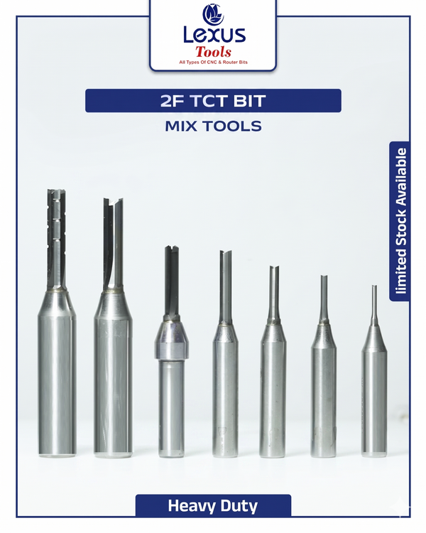 2F TCT STRAIGHT BIT (TUNGSTEN CARBIDE TIP)